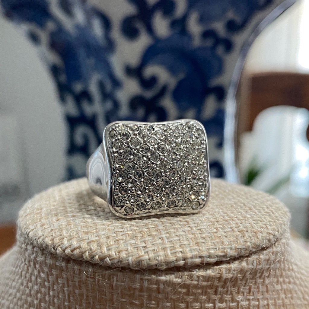 Camille Lucie Silver Cz Statement Ring